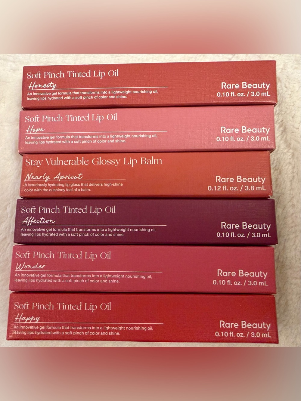 Bundle of 5 Rare Beauty Soft Pinch Tinted Lip Oil, and 1 Glossy Lip Balm, New